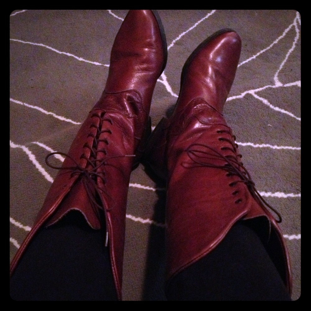 Real leather Canadian vintage riding boots